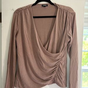 Express Women's Blush Drape Blouse